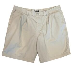 Mens Dockers Shorts Size 40 Pleated Front Mid Rise Chino Casual Cotton